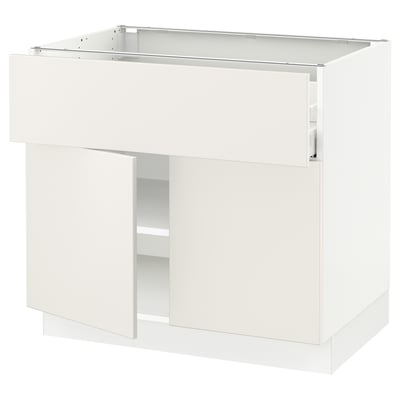SEKTION / MAXIMERA Armoire inférieure av tir/2 prtes, blanc/Veddinge blanc, 36x24x30 "