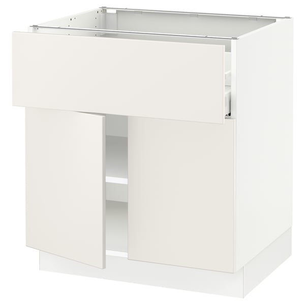 SEKTION / MAXIMERA Armoire inférieure av tir/2 prtes, blanc/Veddinge blanc, 30x24x30 "