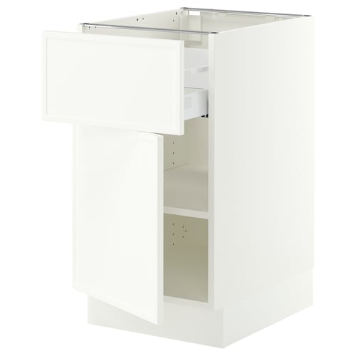 SEKTION / MAXIMERA Armoire inférieure av tiroir/porte, blanc/Aspudden blanc mat, 18x24x30 "