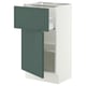 SEKTION / MAXIMERA Armoire inférieure av tiroir/porte, blanc/Aspudden gris-vert foncé, 18x15x30 "