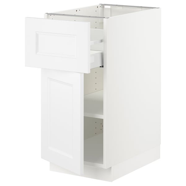 SEKTION / MAXIMERA Armoire inférieure av tiroir/porte, blanc/Axstad blanc mat, 15x24x30 "