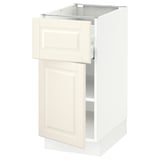 SEKTION / MAXIMERA Armoire inférieure av tiroir/porte, blanc/Bodbyn blanc cassé, 15x24x30 "
