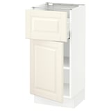 SEKTION / MAXIMERA Armoire inférieure av tiroir/porte, blanc/Bodbyn blanc cassé, 15x15x30 "