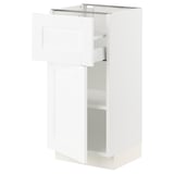 SEKTION / MAXIMERA Armoire inférieure av tiroir/porte, blanc Enköping/blanc effet bois, 15x15x30 "
