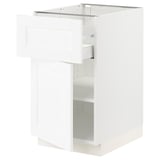 SEKTION / MAXIMERA Armoire inférieure av tiroir/porte, blanc Enköping/blanc effet bois, 18x24x30 "