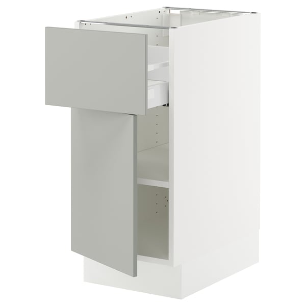 SEKTION / MAXIMERA Armoire inférieure av tiroir/porte, blanc/Havstorp gris clair, 15x24x30 "