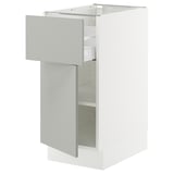 SEKTION / MAXIMERA Armoire inférieure av tiroir/porte, blanc/Havstorp gris clair, 15x24x30 "