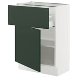 SEKTION / MAXIMERA Armoire inférieure av tiroir/porte, blanc/Havstorp vert profond, 24x15x30 "