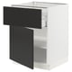 SEKTION / MAXIMERA Armoire inférieure av tiroir/porte, blanc/Nickebo anthracite mat, 24x24x30 "