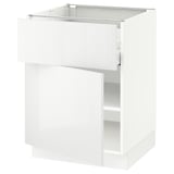 SEKTION / MAXIMERA Armoire inférieure av tiroir/porte, blanc/Ringhult blanc, 24x24x30 "