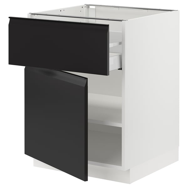 SEKTION / MAXIMERA Armoire inférieure av tiroir/porte, blanc/Upplöv anthracite mat, 24x24x30 "