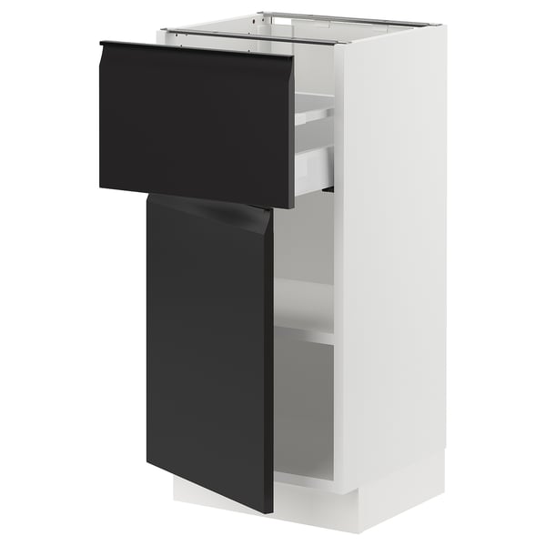 SEKTION / MAXIMERA Armoire inférieure av tiroir/porte, blanc/Upplöv anthracite mat, 15x15x30 "