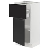 SEKTION / MAXIMERA Armoire inférieure av tiroir/porte, blanc/Upplöv anthracite mat, 15x15x30 "