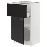 SEKTION / MAXIMERA Armoire inférieure av tiroir/porte, blanc/Upplöv anthracite mat, 18x15x30 "