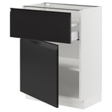 SEKTION / MAXIMERA Armoire inférieure av tiroir/porte, blanc/Upplöv anthracite mat, 24x15x30 "