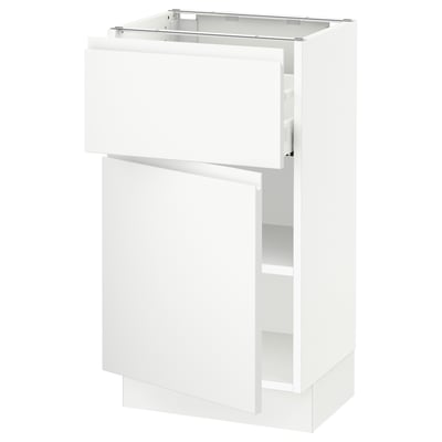 SEKTION / MAXIMERA Armoire inférieure av tiroir/porte, blanc/Voxtorp blanc mat, 18x15x30 "