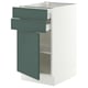 SEKTION / MAXIMERA Armoire inférieure pte/2 tir, blanc/Aspudden gris-vert foncé, 18x24x30 "