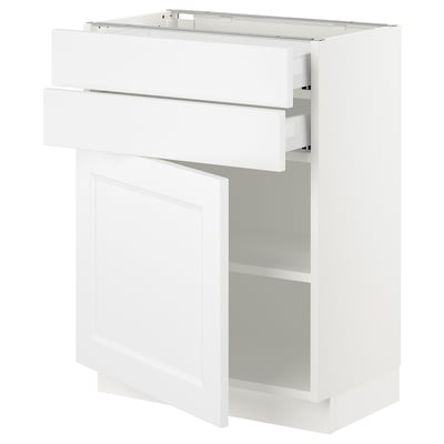 SEKTION / MAXIMERA Armoire inférieure pte/2 tir, blanc/Axstad blanc mat, 24x15x30 "