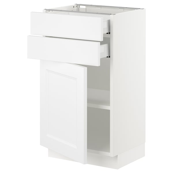SEKTION / MAXIMERA Armoire inférieure pte/2 tir, blanc/Axstad blanc mat, 18x15x30 "