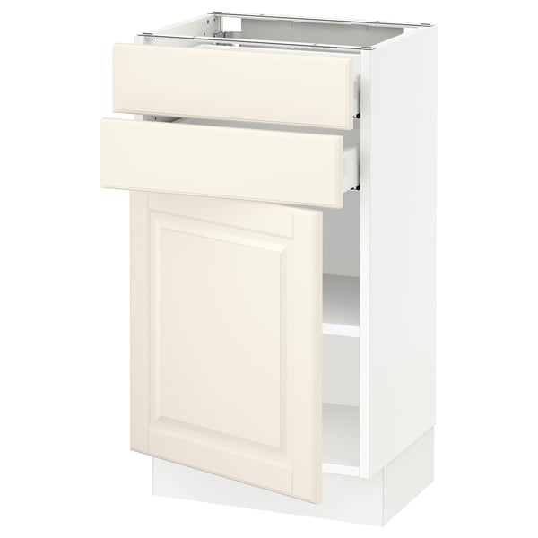 SEKTION / MAXIMERA Armoire inférieure pte/2 tir, blanc/Bodbyn blanc cassé, 18x15x30 "