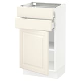 SEKTION / MAXIMERA Armoire inférieure pte/2 tir, blanc/Bodbyn blanc cassé, 18x15x30 "