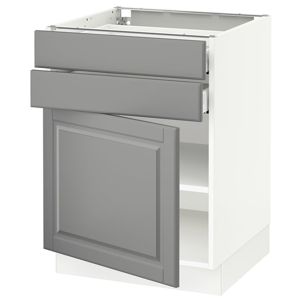 SEKTION / MAXIMERA Armoire inférieure pte/2 tir, blanc/Bodbyn gris, 24x24x30 "