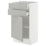 SEKTION / MAXIMERA Armoire inférieure pte/2 tir, blanc/Havstorp gris clair, 18x15x30 "