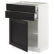 SEKTION / MAXIMERA Armoire inférieure pte/2 tir, blanc/Lerhyttan teinté noir, 24x15x30 "