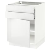 SEKTION / MAXIMERA Armoire inférieure pte/2 tir, blanc/Ringhult blanc, 24x24x30 "