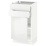 SEKTION / MAXIMERA Armoire inférieure pte/2 tir, blanc/Ringhult blanc, 18x15x30 "