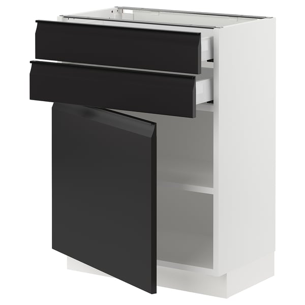 SEKTION / MAXIMERA Armoire inférieure pte/2 tir, blanc/Upplöv anthracite mat, 24x15x30 "