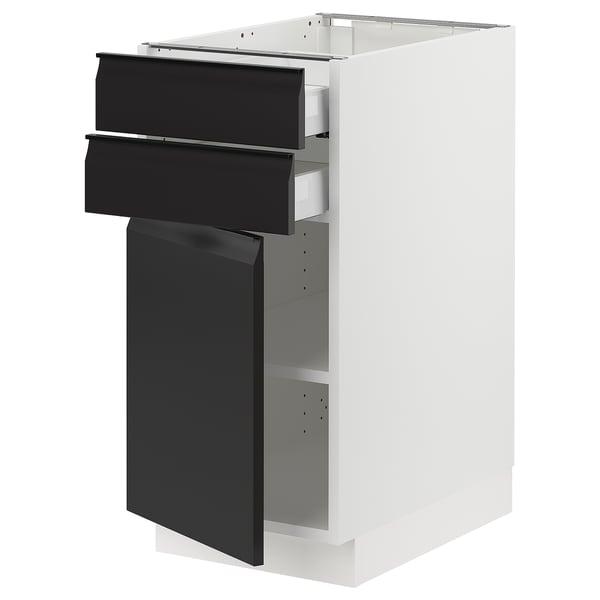 SEKTION / MAXIMERA Armoire inférieure pte/2 tir, blanc/Upplöv anthracite mat, 15x24x30 "