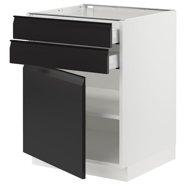 SEKTION / MAXIMERA Armoire inférieure pte/2 tir, blanc/Upplöv anthracite mat, 24x24x30 "