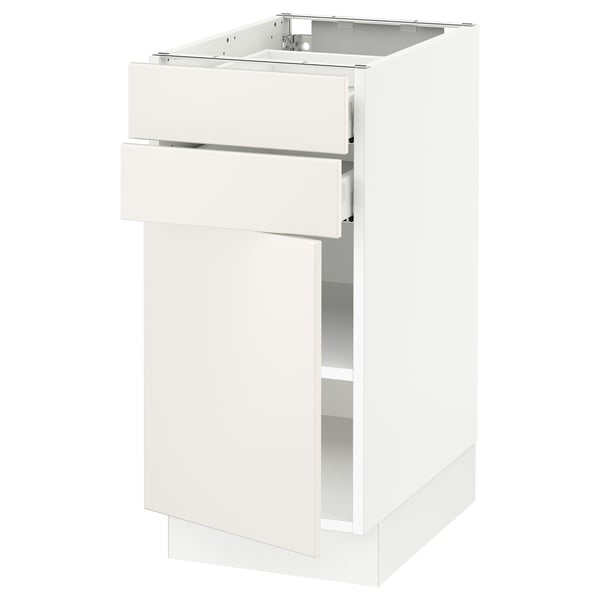 SEKTION / MAXIMERA Armoire inférieure pte/2 tir, blanc/Veddinge blanc, 15x24x30 "