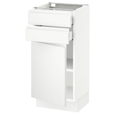 SEKTION / MAXIMERA Armoire inférieure pte/2 tir, blanc/Voxtorp blanc mat, 15x15x30 "