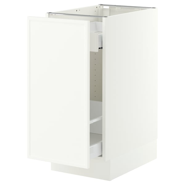 SEKTION / MAXIMERA Armoire inférieure rang coulissant, blanc/Aspudden blanc mat, 15x24x30 "