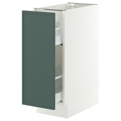 SEKTION / MAXIMERA Armoire inférieure rang coulissant, blanc/Aspudden gris-vert foncé, 12x24x30 "