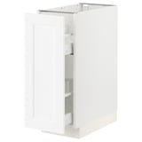 SEKTION / MAXIMERA Armoire inférieure rang coulissant, blanc Enköping/blanc effet bois, 12x24x30 "