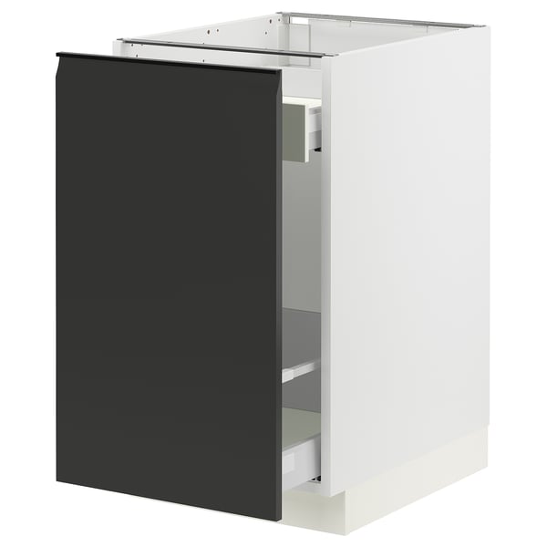 SEKTION / MAXIMERA Armoire inférieure rang coulissant, blanc/Upplöv anthracite mat, 18x24x30 "