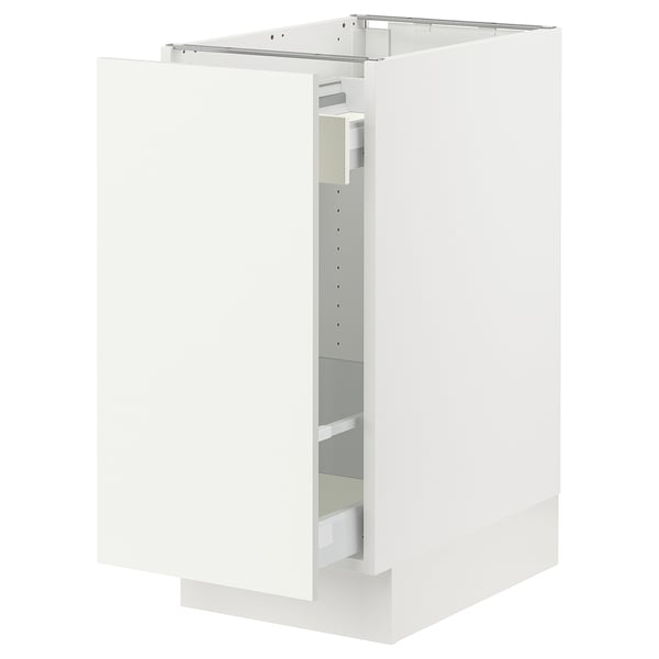 SEKTION / MAXIMERA Armoire inférieure rang coulissant, blanc/Vallstena blanc, 15x24x30 "