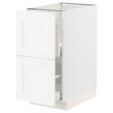 SEKTION / MAXIMERA Armoire inférieure tri/2 faces, blanc Enköping/blanc effet bois, 15x24x30 "