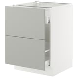 SEKTION / MAXIMERA Armoire inférieure tri/2 faces, blanc/Havstorp gris clair, 24x24x30 "