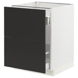 SEKTION / MAXIMERA Armoire inférieure tri/2 faces, blanc/Nickebo anthracite mat, 24x24x30 "