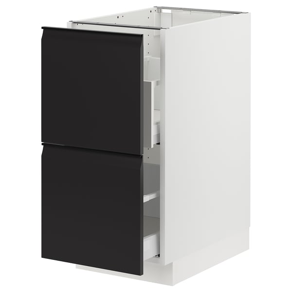 SEKTION / MAXIMERA Armoire inférieure tri/2 faces, blanc/Upplöv anthracite mat, 15x24x30 "