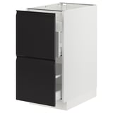 SEKTION / MAXIMERA Armoire inférieure tri/2 faces, blanc/Upplöv anthracite mat, 15x24x30 "