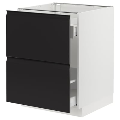 SEKTION / MAXIMERA Armoire inférieure tri/2 faces, blanc/Upplöv anthracite mat, 24x24x30 "