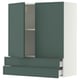 SEKTION / MAXIMERA Armoire murale 2portes/2tiroirs, blanc/Aspudden gris-vert foncé, 36x15x40 "