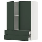 SEKTION / MAXIMERA Armoire murale 2portes/2tiroirs, blanc/Havstorp vert profond, 30x15x40 "