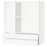 SEKTION / MAXIMERA Armoire murale 2portes/2tiroirs, blanc/Voxtorp blanc mat, 36x15x40 "