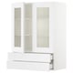 SEKTION / MAXIMERA Armoire murale+2ptes vitrées/2tir, blanc/Axstad blanc mat, 30x15x40 "